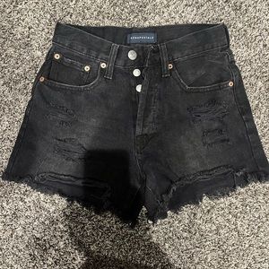 Black Aeropostale 90’s high rise cut-off denim shorts. Size 4